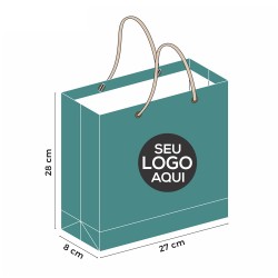 Sacola de Papel Offset Personalizada de 28x27x8cm - Código 222